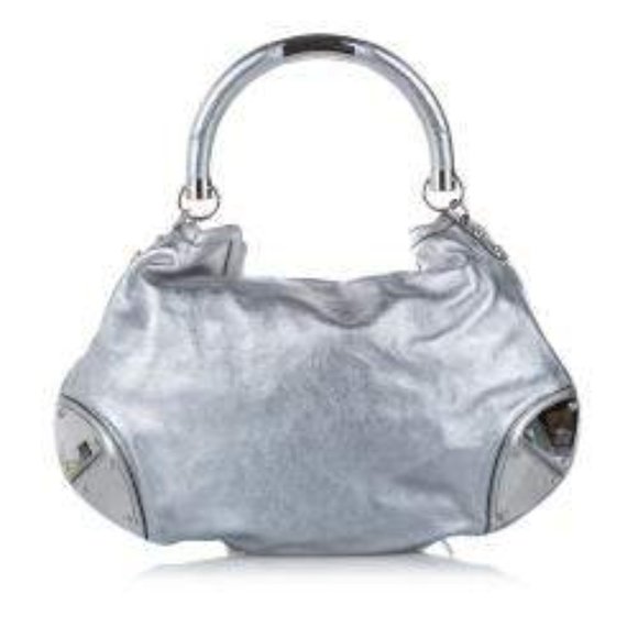 GUCCI Metallic Calfskin Large Indy Top Handle Hobo Silver - Picture 3 of 11